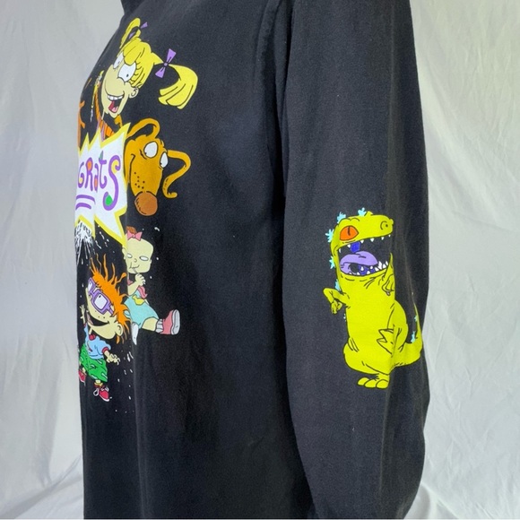 Nickelodeon Rugrats Naturally Sun Faded Black Distressed Long Sleeve Tee - Picture 4 of 8